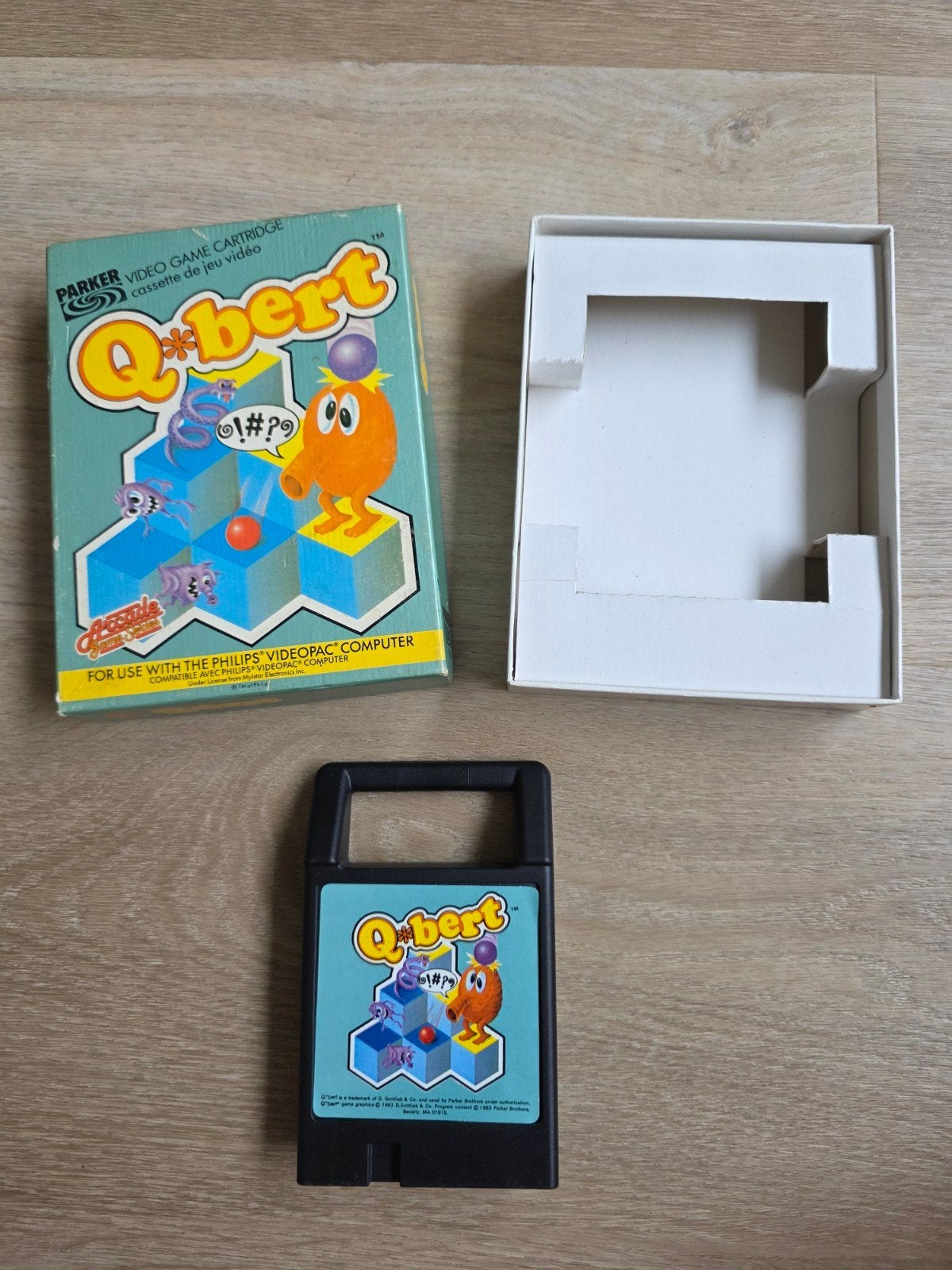 Q*bert voor Philips Videopac G7000 - retro, Spelcomputers en Games, 1 speler, Ophalen of Verzenden, Gebruikt, Vanaf 3 jaar