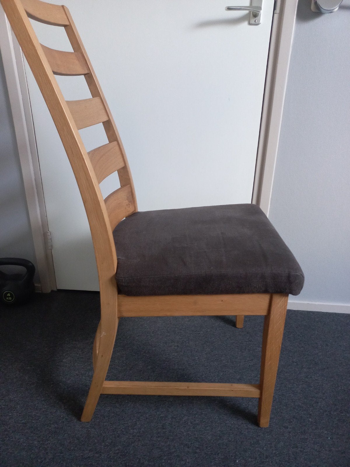 4 eikenhouten eetkamerstoelen, Ophalen, Hout, Gebruikt, Bruin