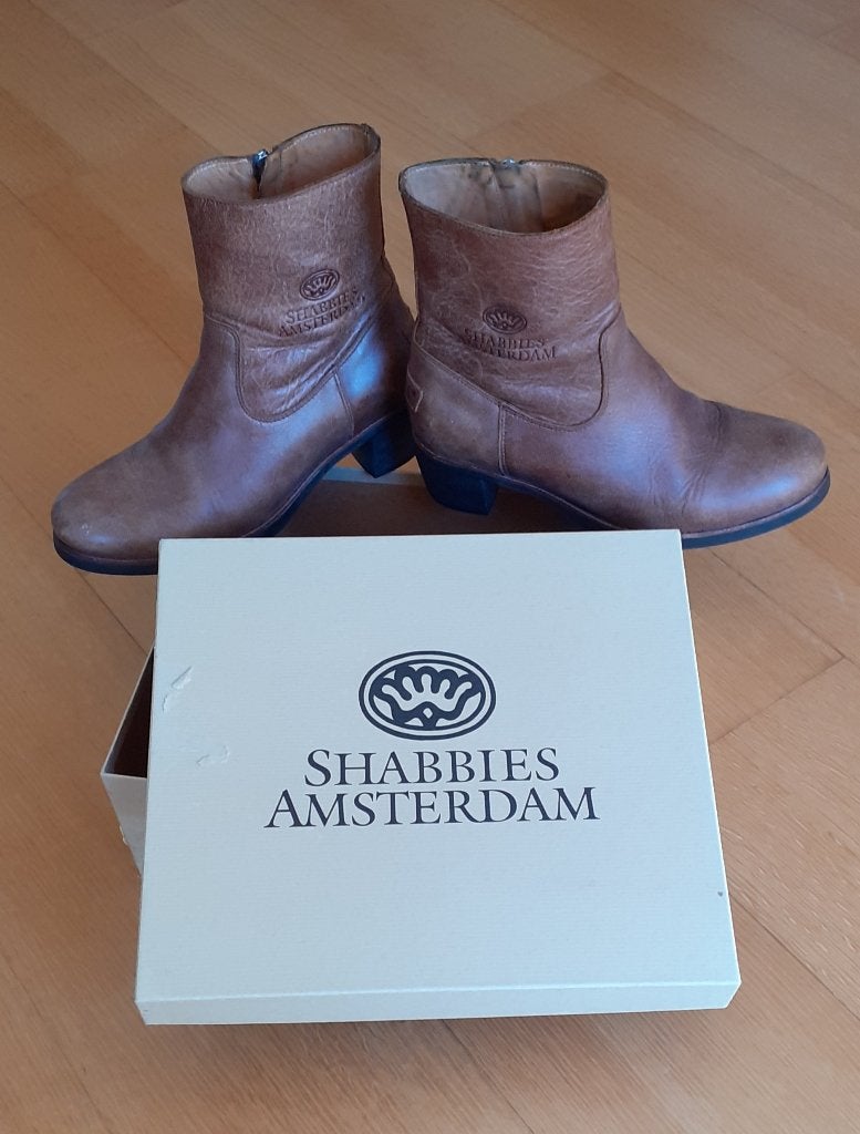 Shabbies enkellaarjes., Lage of Enkellaarzen, Ophalen of Verzenden, Gedragen, Bruin