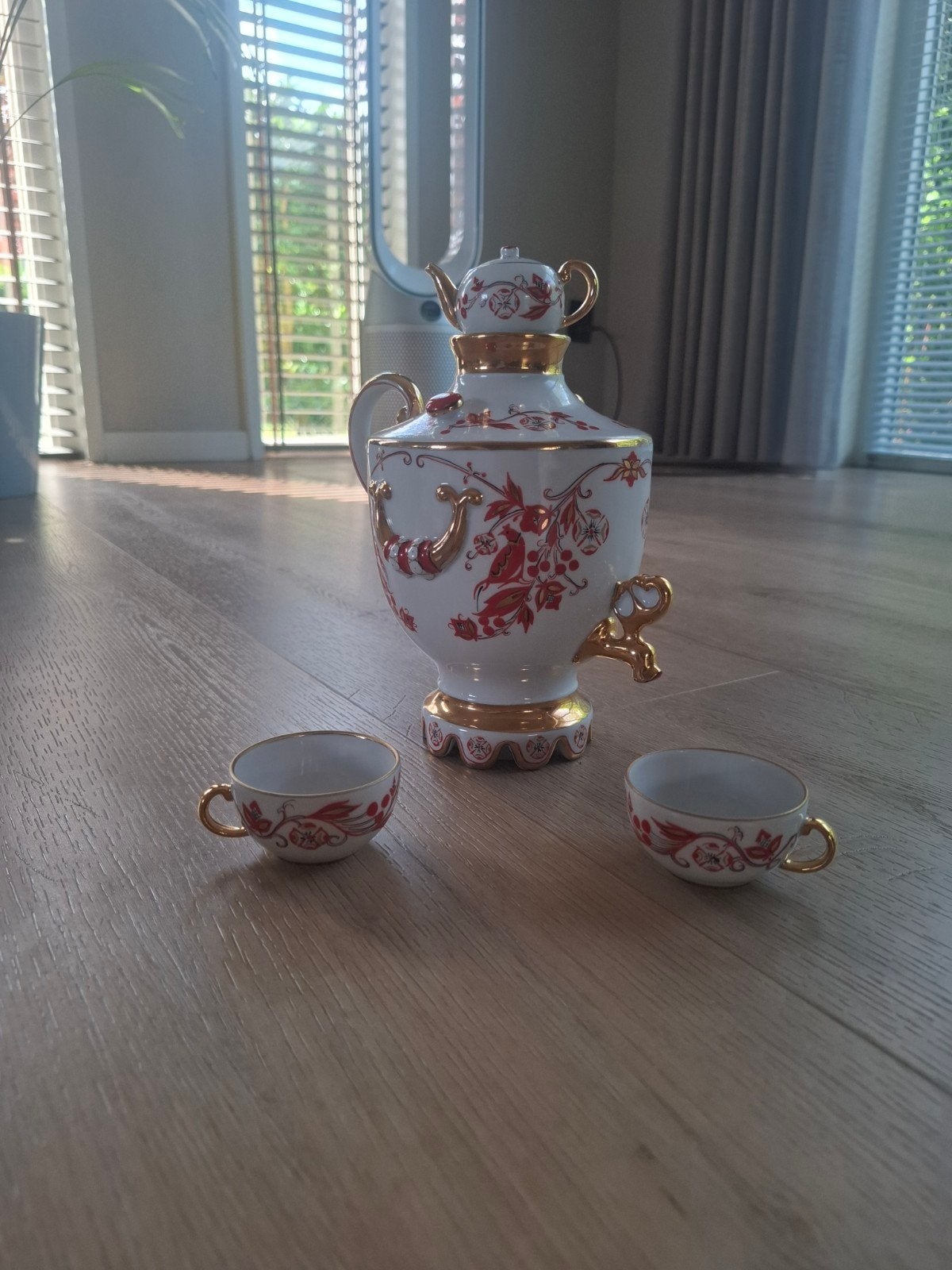 Vintage Russische Samovar met Kopjes - Gemaakt in de USSR, Ophalen of Verzenden
