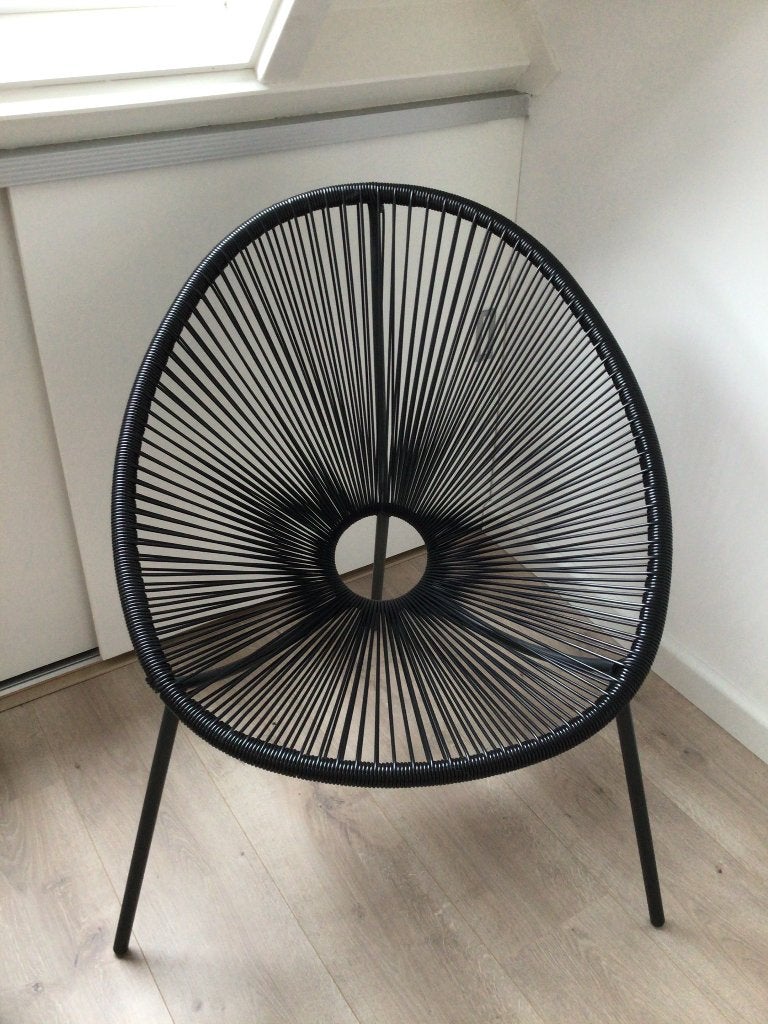 Stoel voor binnen of buiten, Ophalen, Kunststof, Relax stoel, Zwart