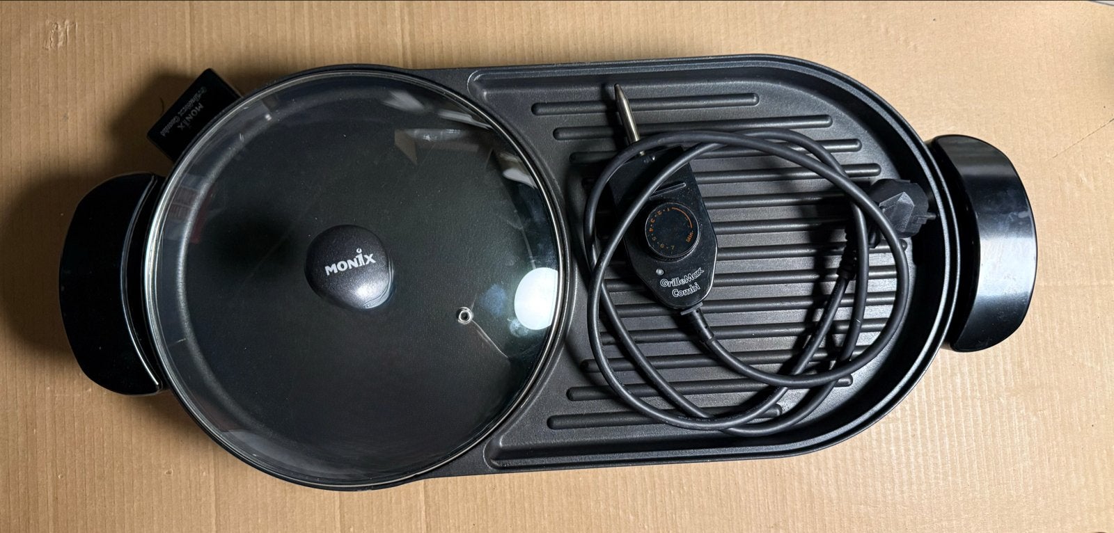 Monix Tafelgrill met deksel - Perfect voor gezellige avonden, Witgoed en Apparatuur, Grillplaten, Ophalen of Verzenden, Gebruikt
