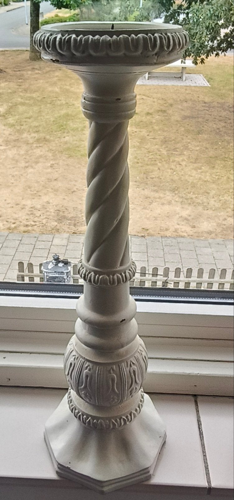 Decoratieve Kandelaar - Crème, Hout., Gebruikt, Ophalen of Verzenden, Crème, Kandelaar