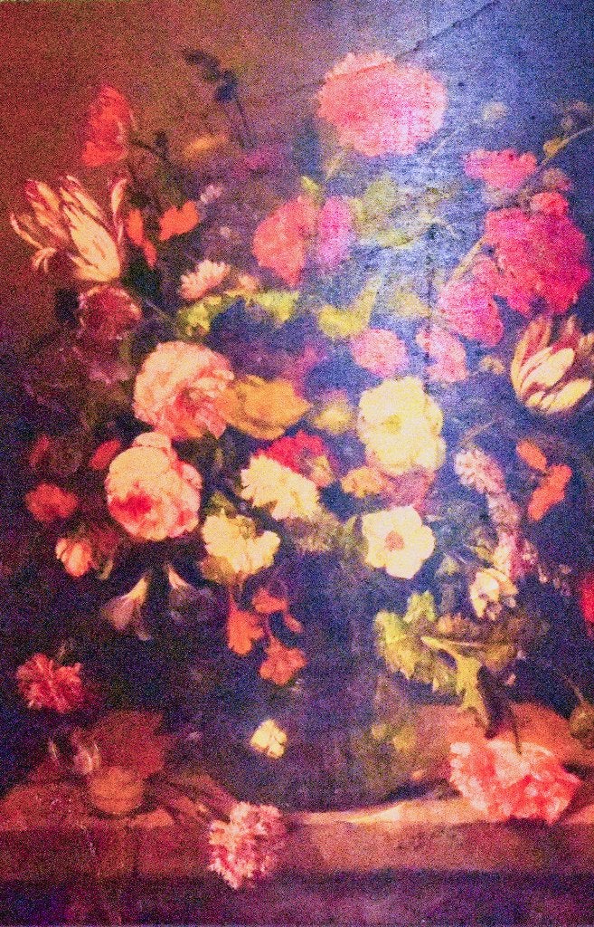Bloemstilleven met een horloge 120 cm  bij 80 cm., Antiek en Kunst, Ophalen, Bloemen, Paneel