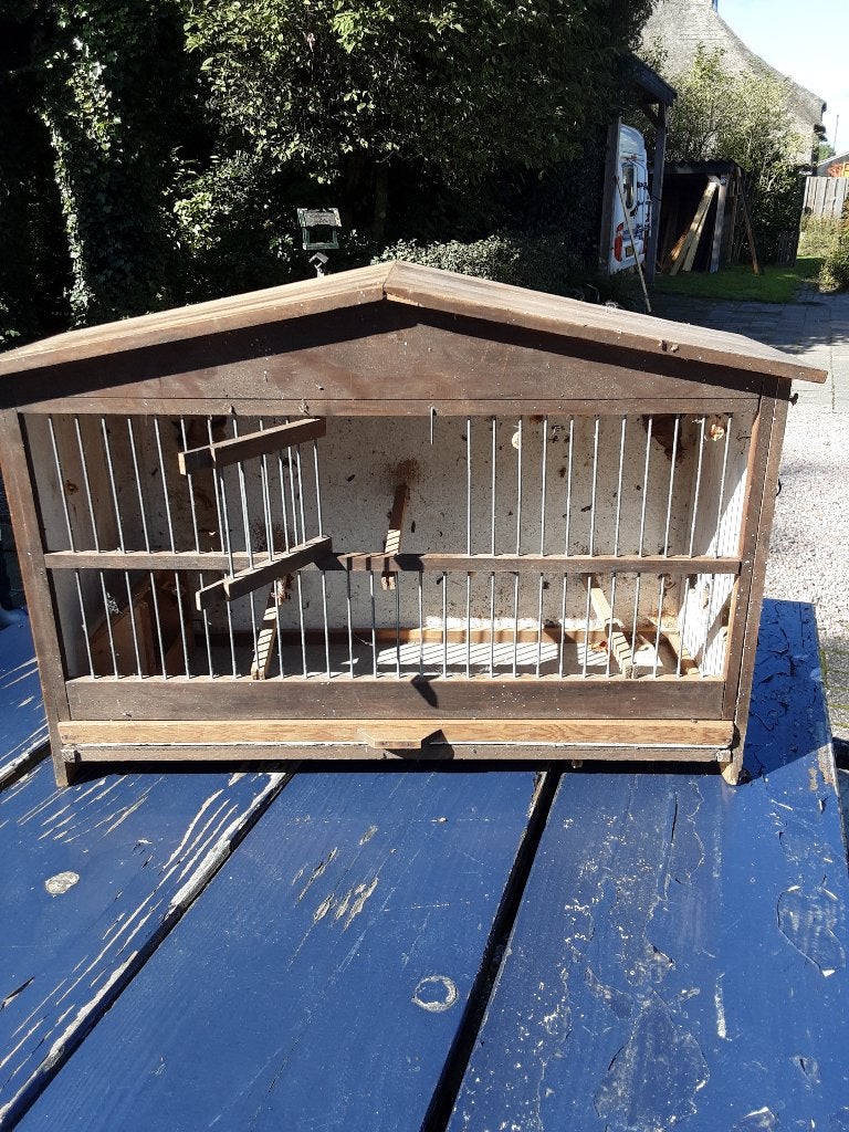 Houten vogelkooi., Dieren en Toebehoren, Ophalen of Verzenden, Gebruikt, Hout, Vogelkooi