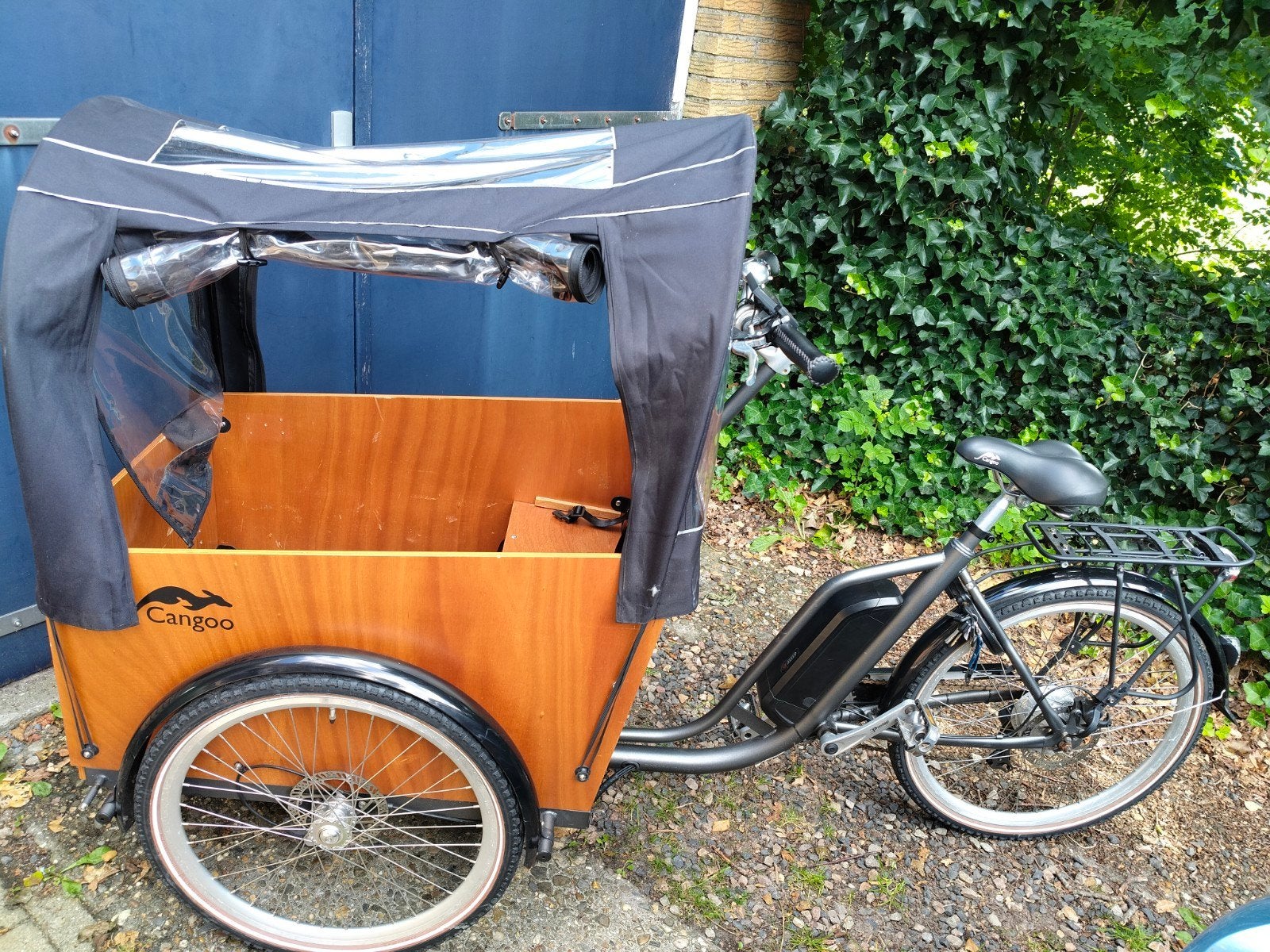 Cangoo Easy-e Elektrische Bakfiets, Ophalen, Gebruikt, 4 kinderen of meer, Huif