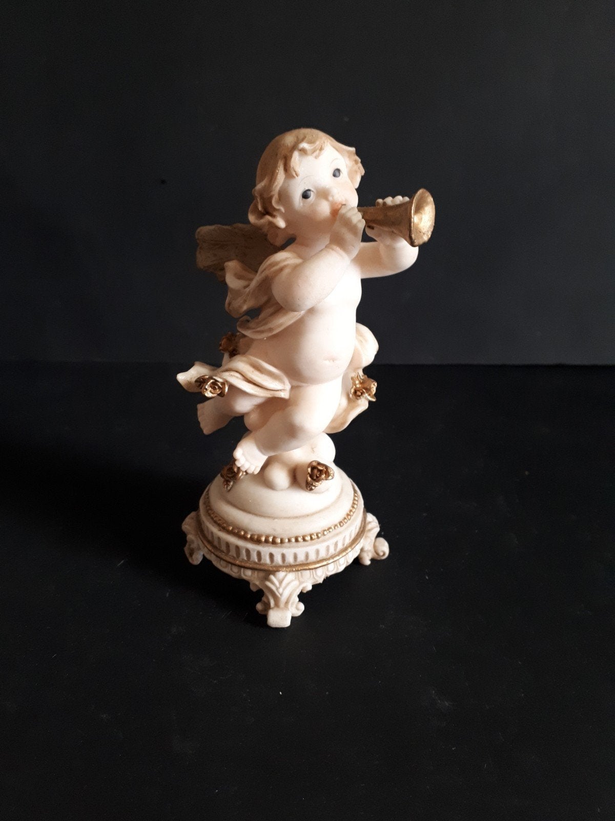 Beeldje engeltje met bazuin - Koperboutique Yvonne, Verzamelen, Beelden en Beeldjes, Ophalen of Verzenden