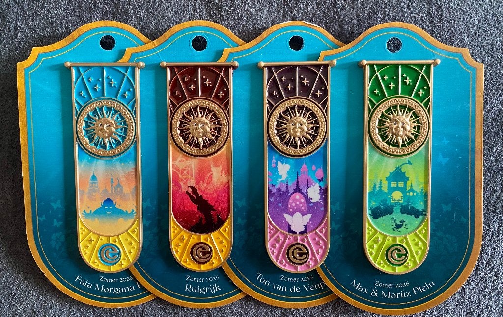 Efteling Zomerpins Nummer 1,2,3, en 4, Nieuw op Kaartjes !!!, Ophalen of Verzenden, Nieuw, Speldje of Pin