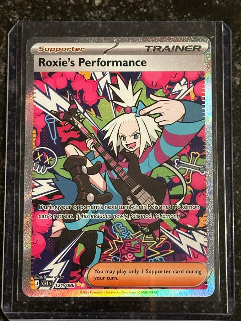 Roxie's Performance SIR 121/086 Pokémon Chaos Rising TCG, Ophalen of Verzenden, Zo goed als nieuw, Losse kaart, Foil
