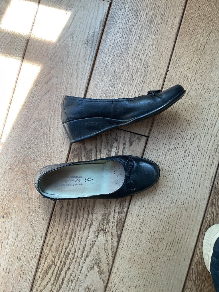 MEPHISTO mooie damesschoenen, ballerina’s, zwart leder,39, Mephisto, Zwart, Zo goed als nieuw, Ballerina's