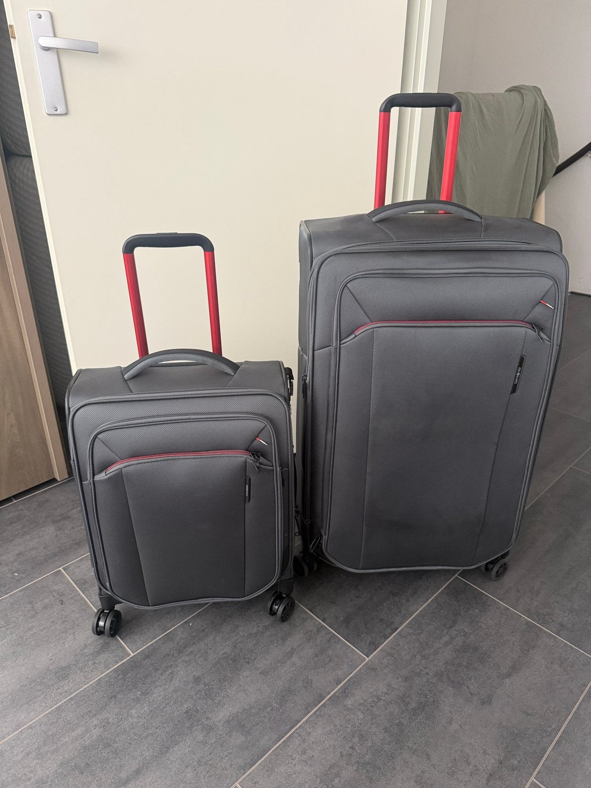Set van 2 Samsonite koffers (groot en handbagage), Gebruikt, 45 tot 55 cm, Slot, Ophalen of Verzenden