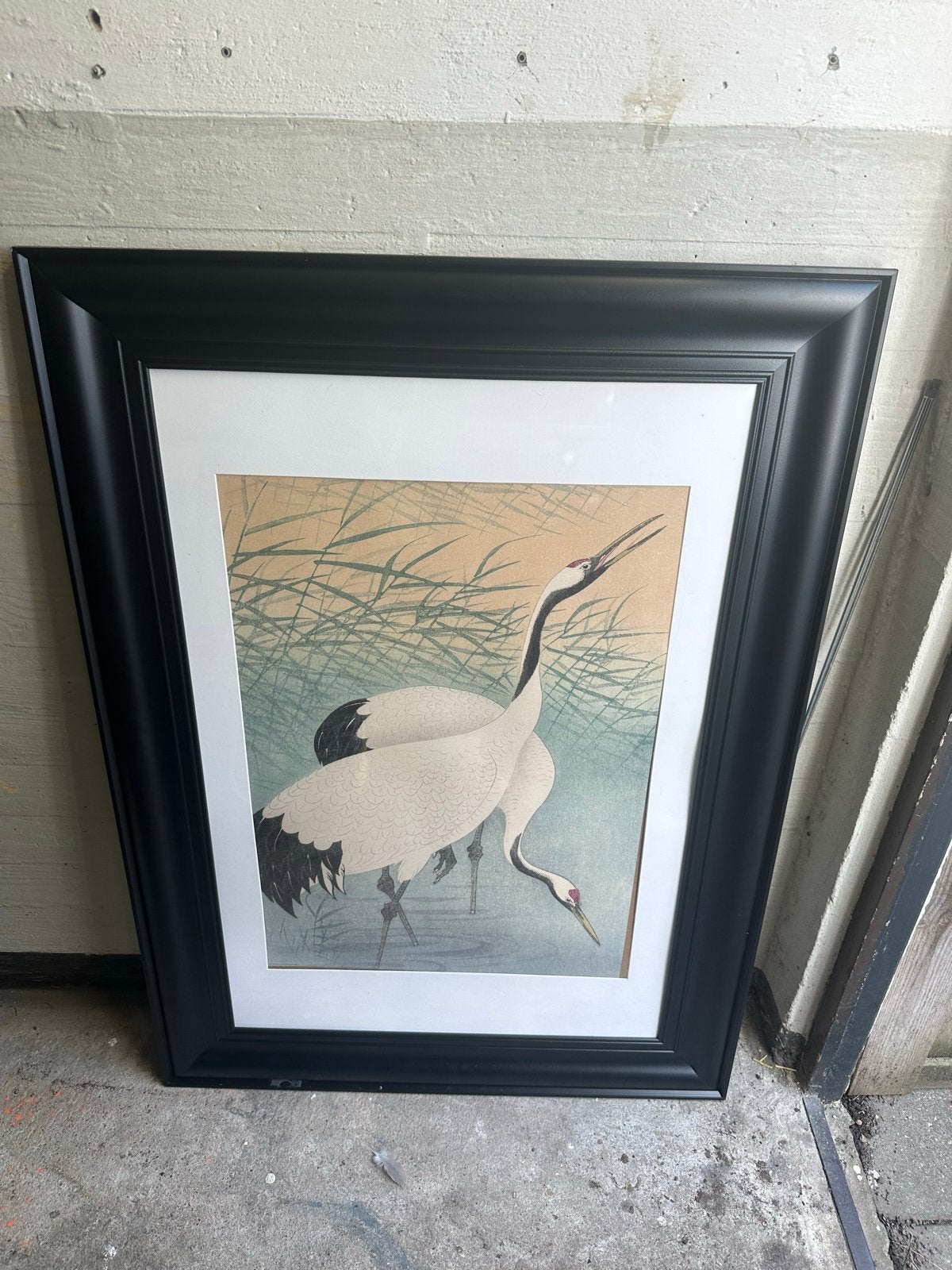 IKEA SKETTEBY Lijst Zwart 61x91 cm met Japanse Kraanvogels, Ophalen, Gebruikt, Posterlijst, Hout