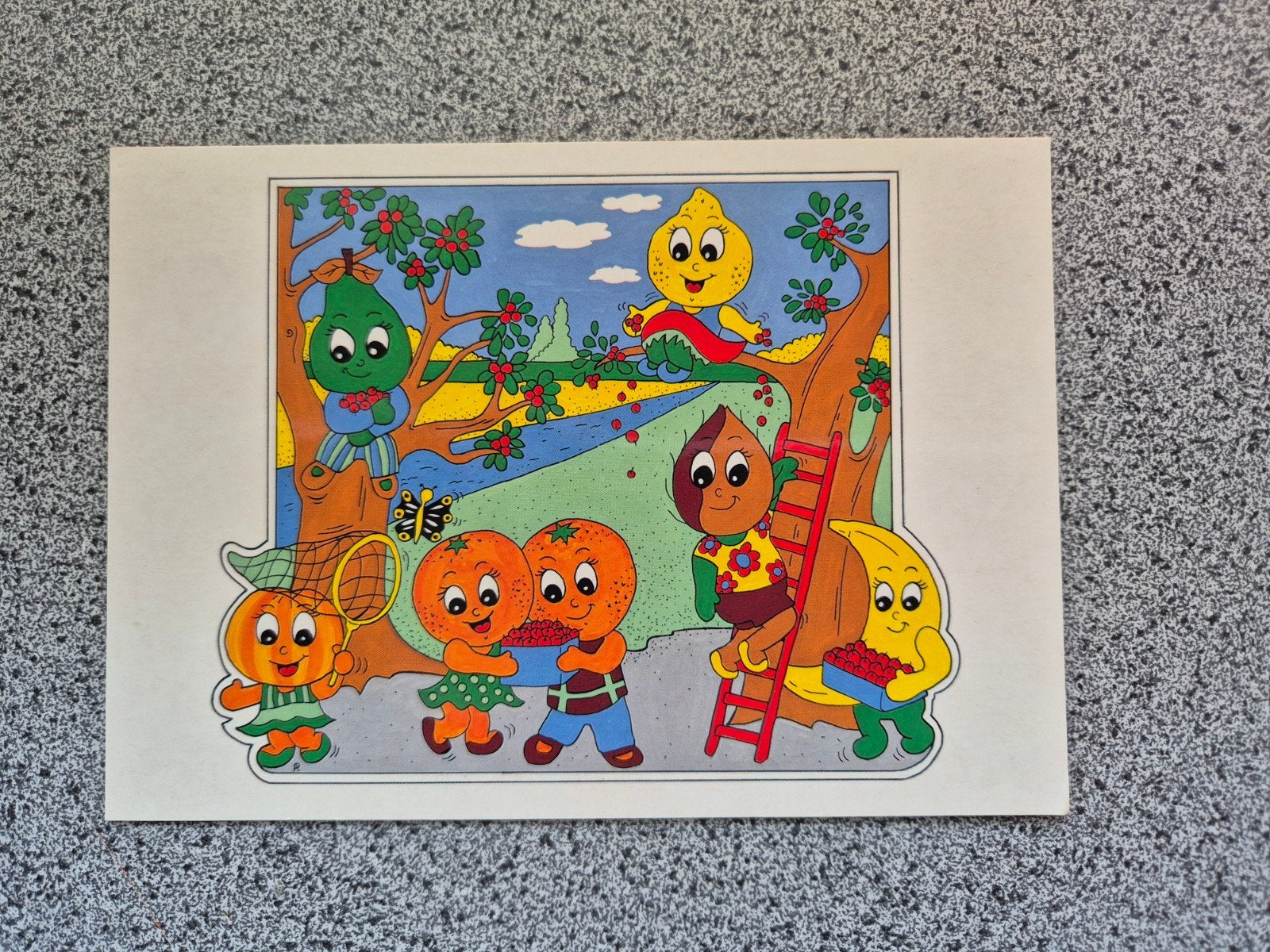 Vintage Happys Fruitvriendjes Ansichtkaart - De Stulp 1968, Verzamelen, Ophalen of Verzenden
