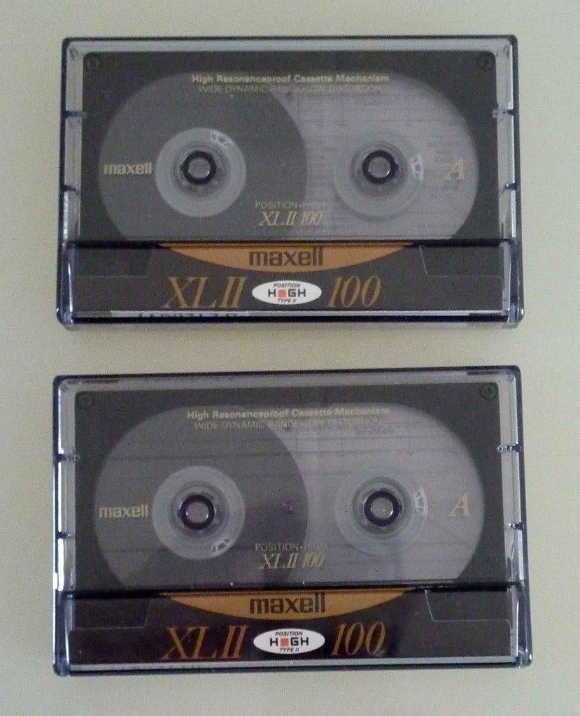 2 Maxell XLII 100 Position Type II Resonanceproof cassette, Verzenden, Gebruikt, Overige genres, 2 t/m 25 bandjes