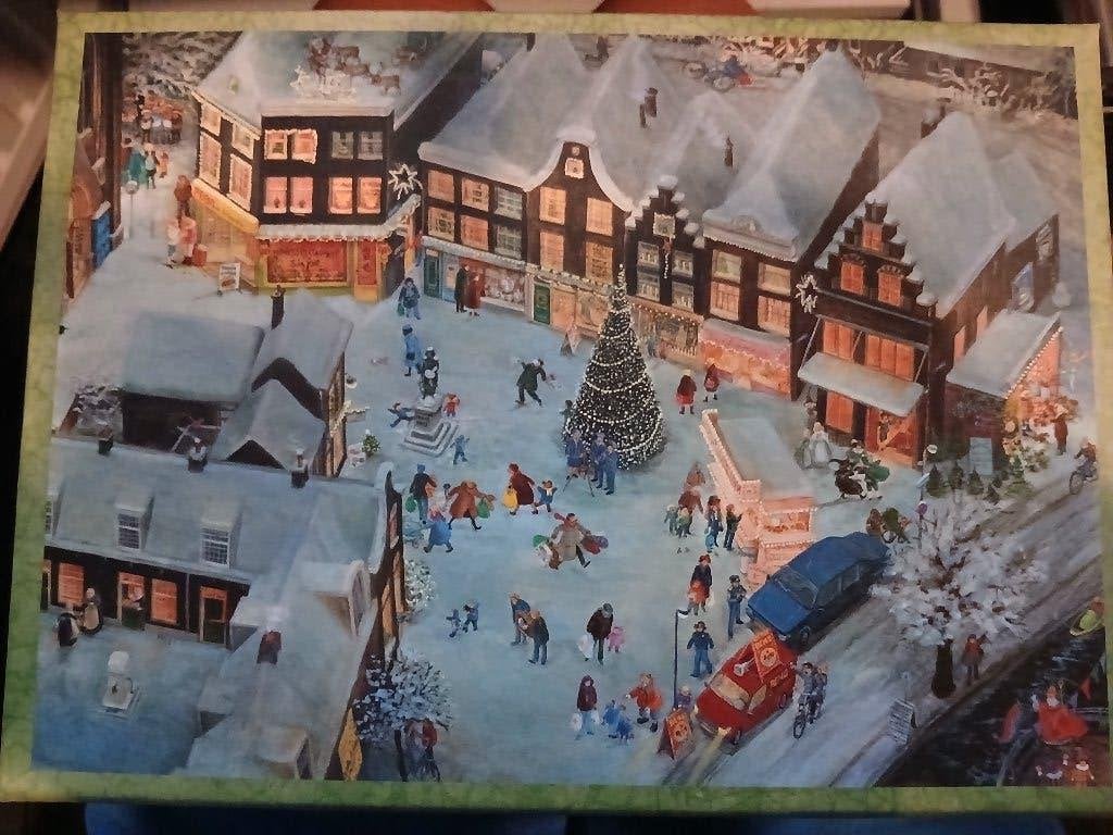 Te koop legpuzzel,1000 stukjes:winter tafereel- kerstboom., Ophalen, 500 t/m 1500 stukjes, Zo goed als nieuw, Legpuzzel