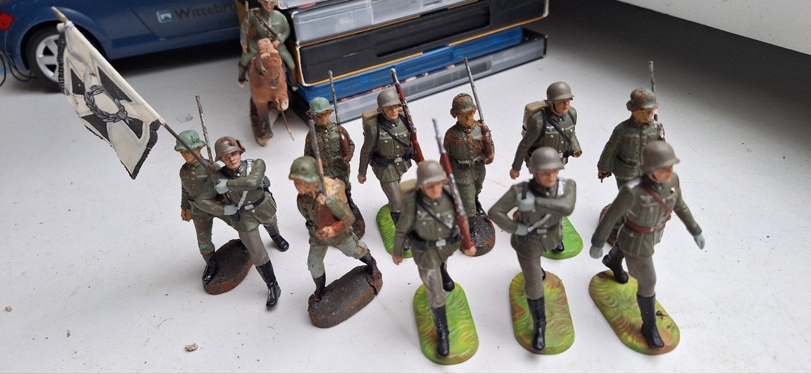Elastolin Duitse Soldaten Figuren - Vintage Speelgoed, Ophalen of Verzenden