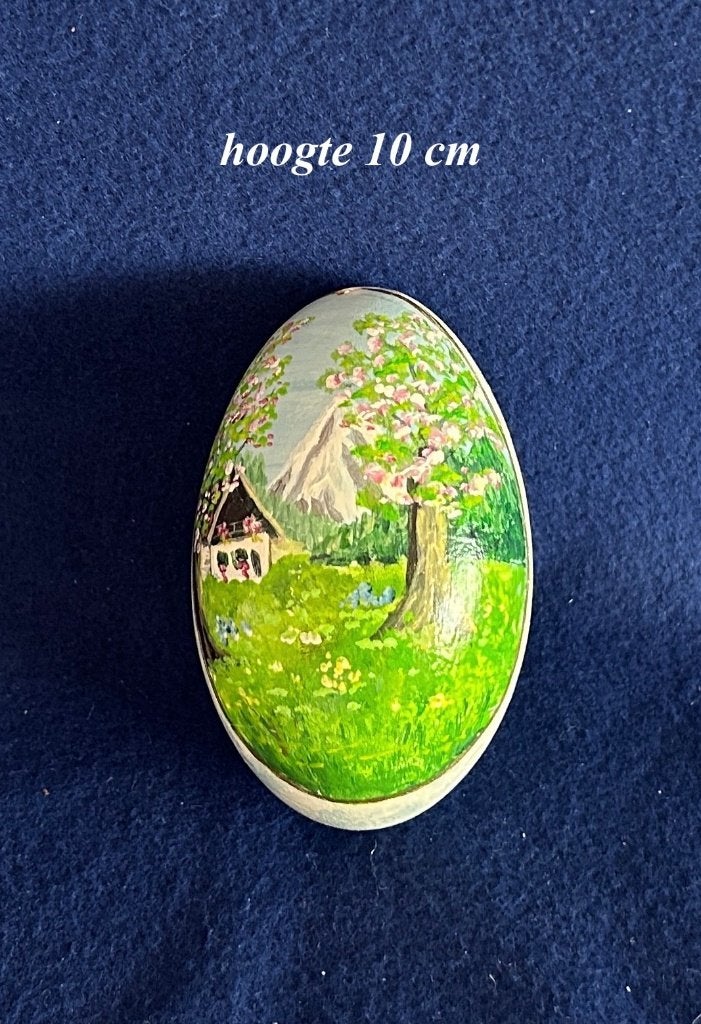 Hand beschilderd Ei Paasei ca 10 cm hoog Groot formaat, Antiek en Kunst, Ophalen