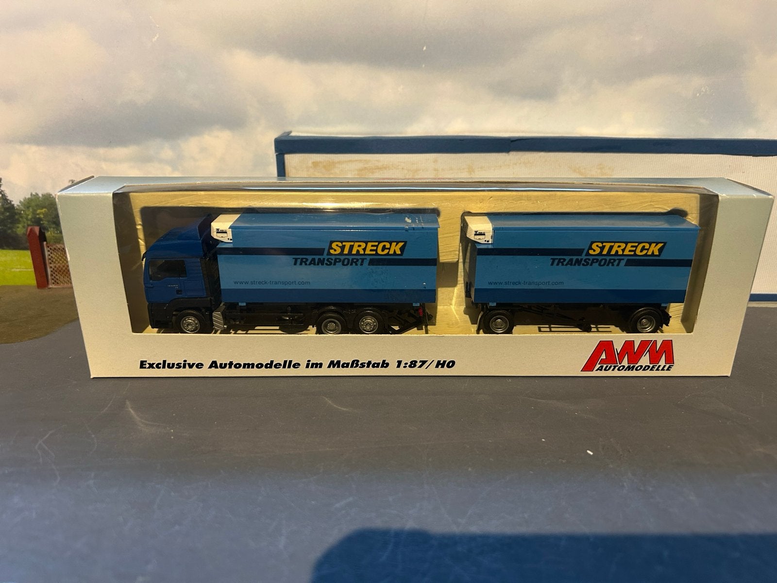 AWM Streck Transport Vrachtwagen met Aanhanger 1:87/HO, Ophalen of Verzenden, Zo goed als nieuw, Bus of Vrachtwagen, AWM