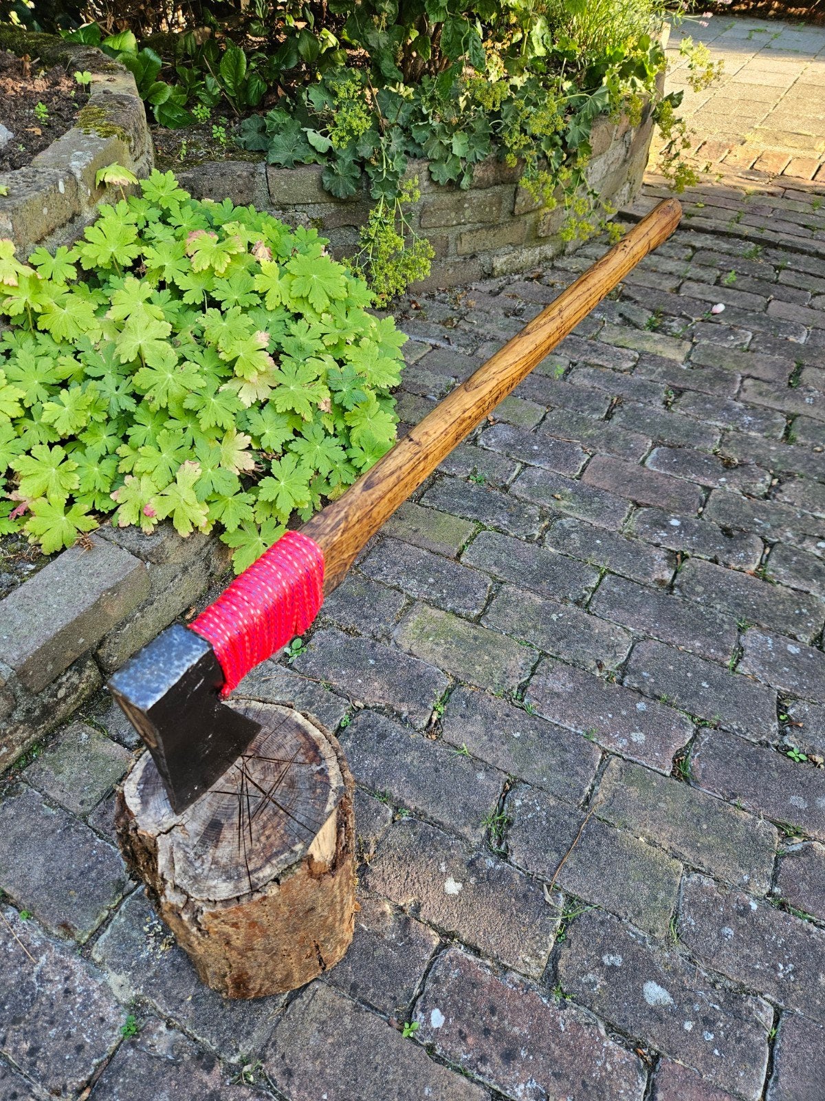 Oude, handgesmede hakbijl - opgeknapt en geolied, Ophalen of Verzenden