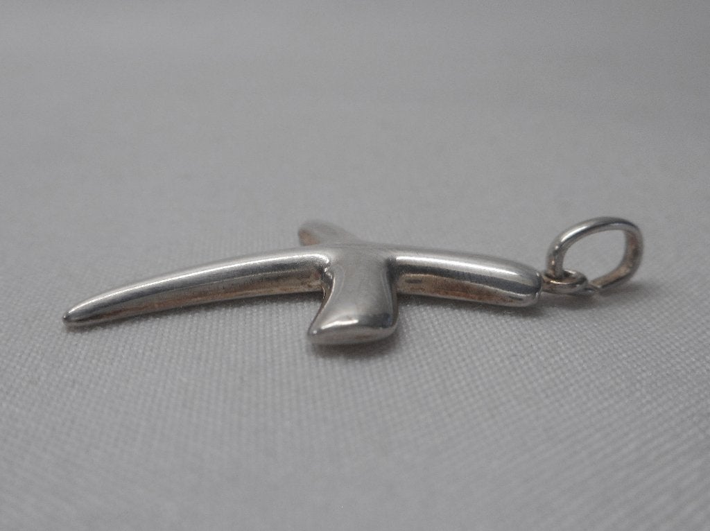 Zilveren modernist kruis hanger nr.465, Verzenden, Zo goed als nieuw, Kruis of Symbool, Zilver