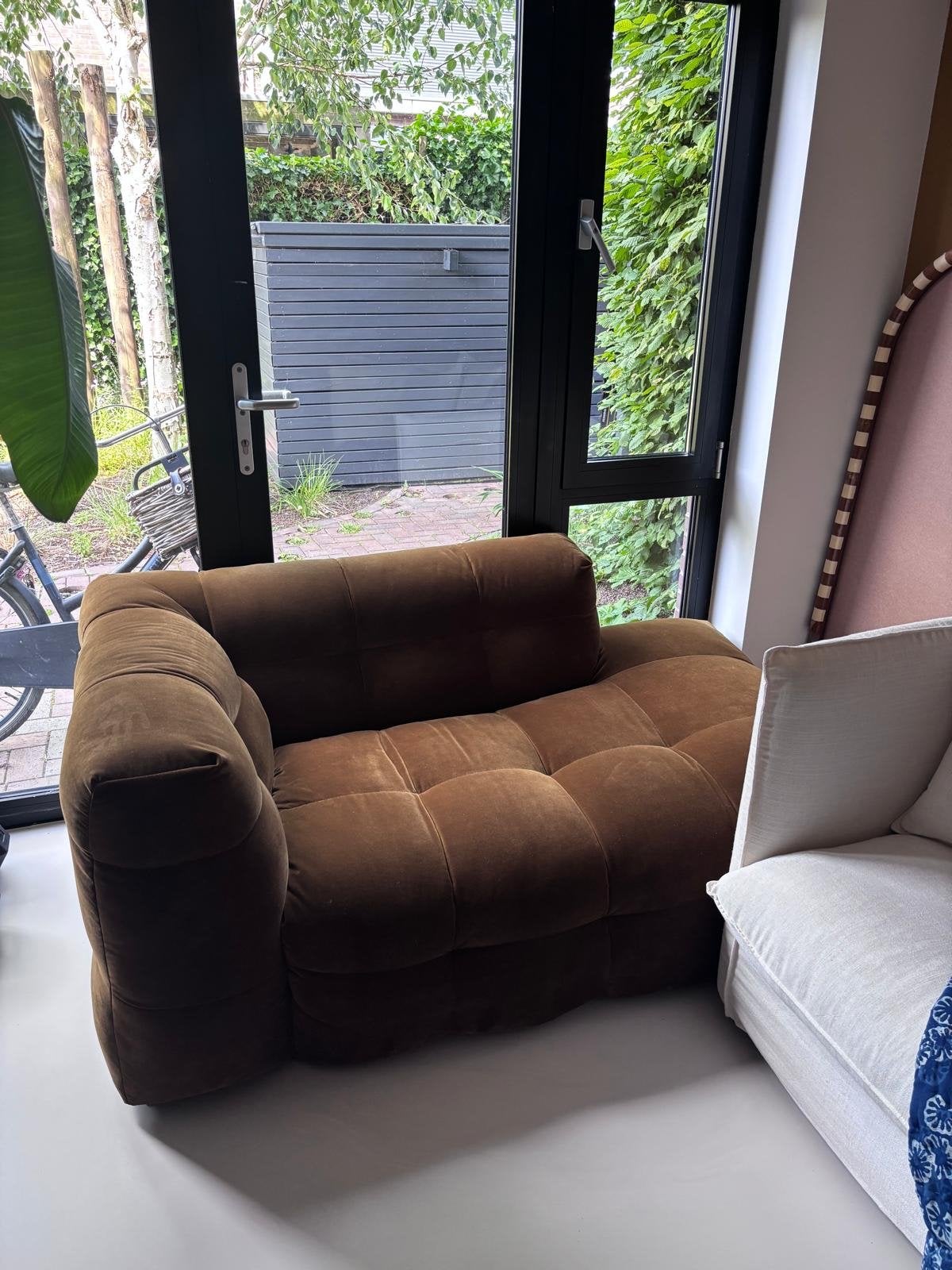 Loods 5 Chaise Longue Fat Joe stof Velvet Royal Army, Ophalen, Eenpersoons, 75 tot 100 cm, Zo goed als nieuw