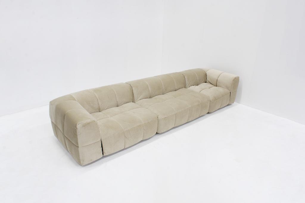 Vintage modulaire Arflex Strips sofa velours Cini Boeri, 100 tot 125 cm, Design, 300 cm of meer, Ophalen of Verzenden
