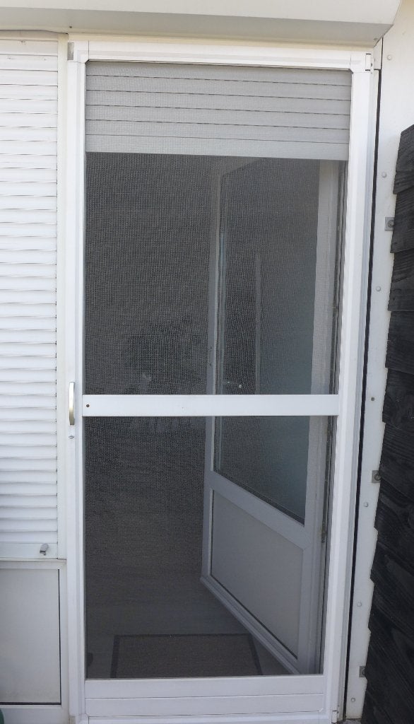Hordeur  Stevige aluminium hordeur wit Vaste prijs: € 40,00, Doe-het-zelf en Verbouw, Ophalen, Gebruikt, 80 tot 100 cm, Hordeur