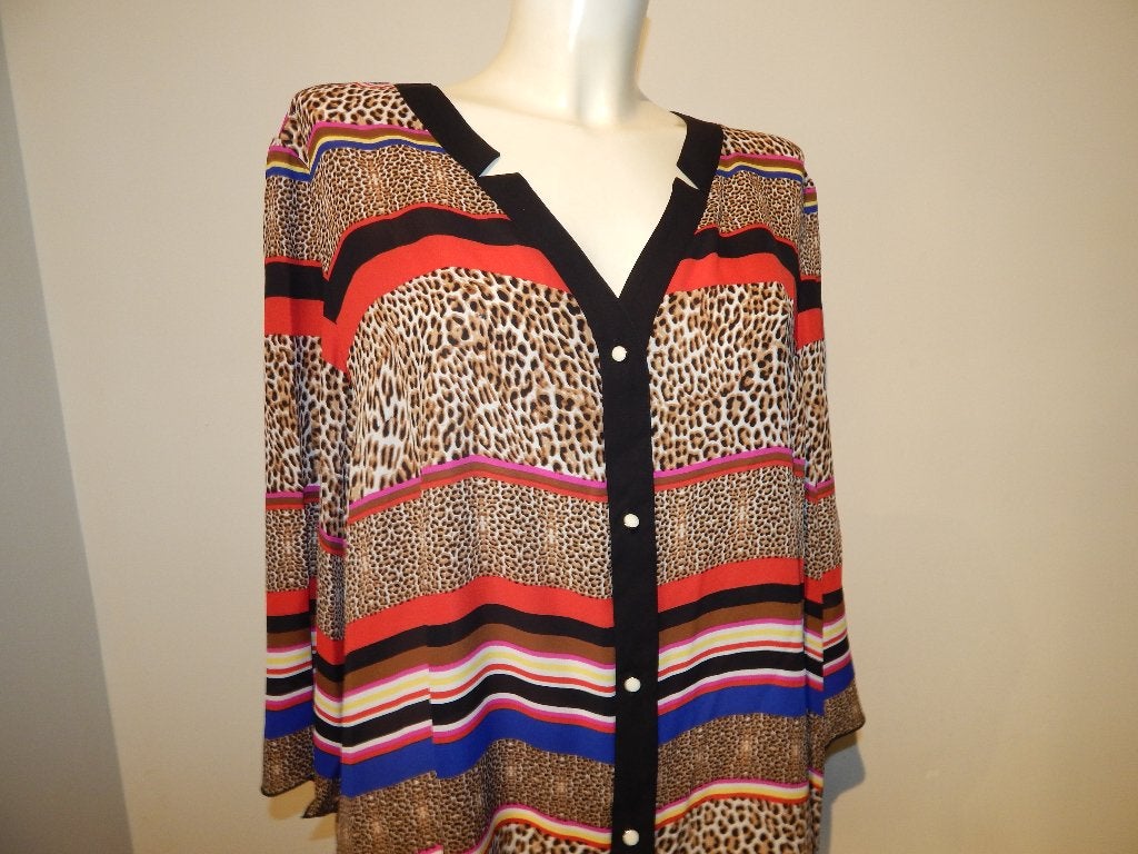 Joseph Ribkoff blouse tuniek jaguar print felle kleuren D48, Meerkleurig, Maat 46/48 (XL) of groter, Joseph Ribkoff, Ophalen of Verzenden