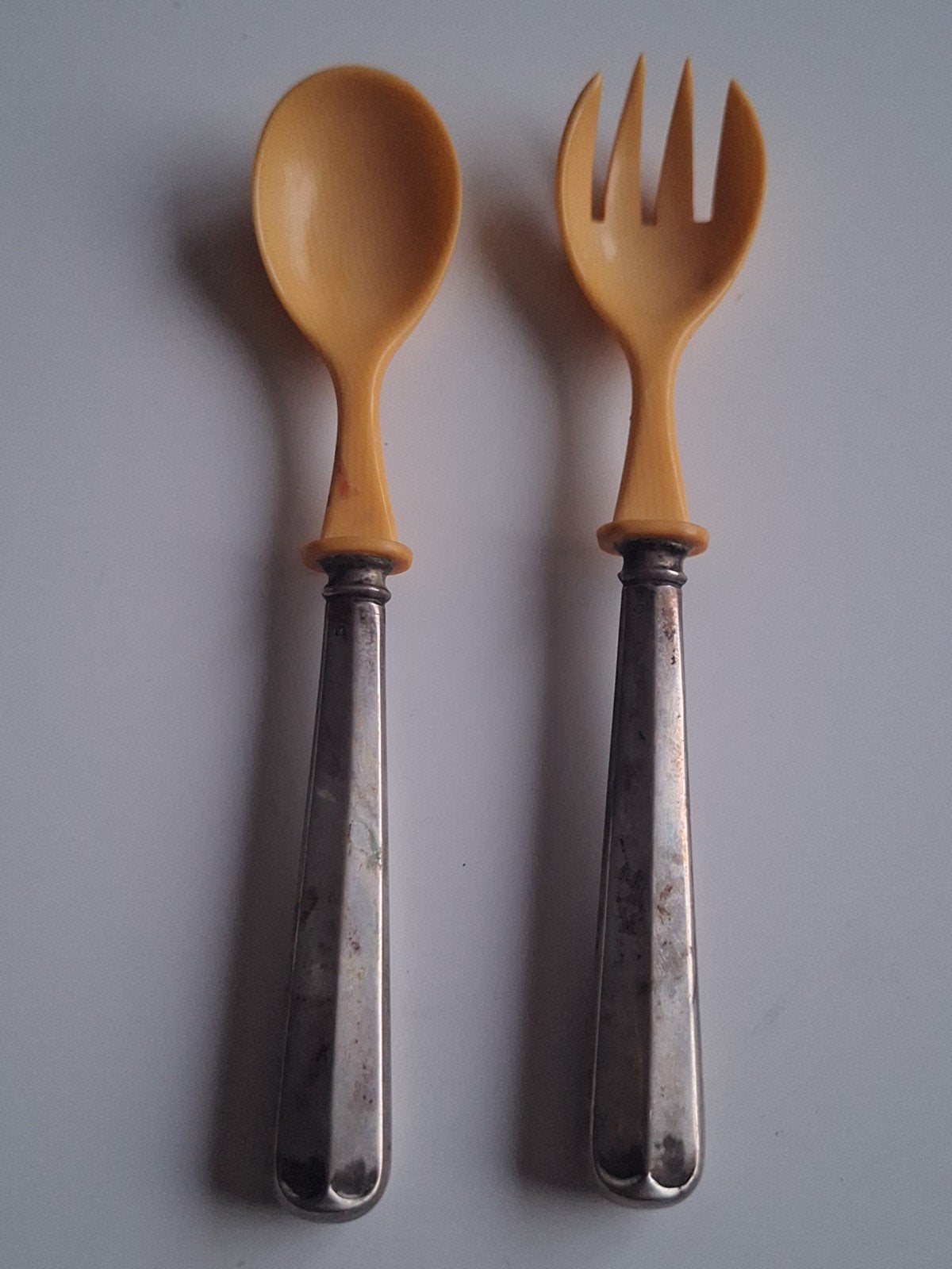 Antiek slabestek met been en zwaardje keurmerk, 15.2 cm, Antiek en Kunst, Antiek | Bestek, Ophalen of Verzenden