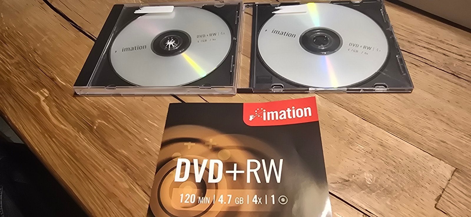 2x Imation DVD+RW 4.7GB 120 min herschrijfbare DVD's, Gebruikt, Herschrijfbaar, Ophalen of Verzenden, Dvd