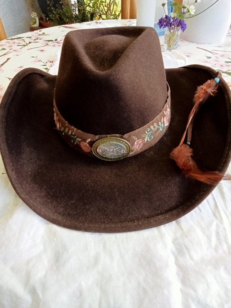 Country dance hoed, Kleding | Dames, Hoeden en Petten, Hoed, Ophalen of Verzenden, Bullhide, Gedragen