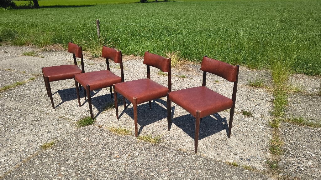 Aksel Bender Madsen stoelen - Vintage design, Huis en Inrichting, Ophalen, Gebruikt, Bruin, Vintage