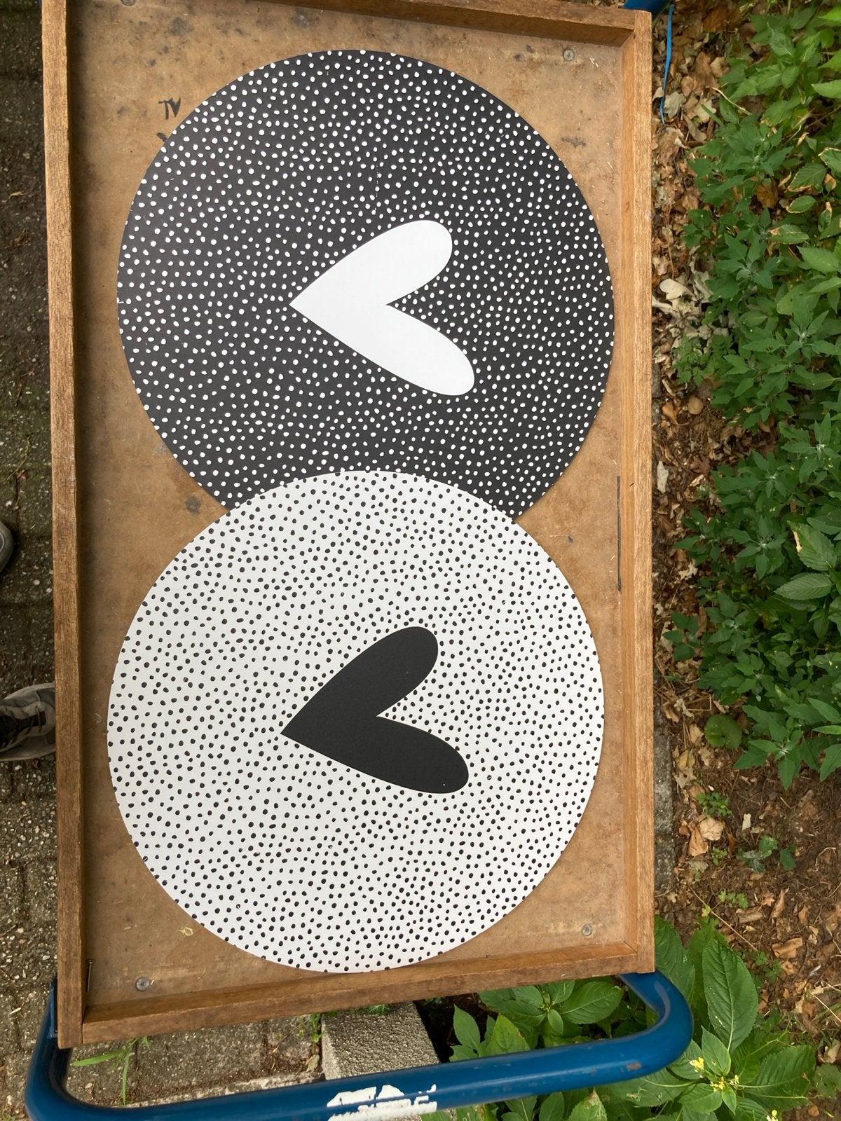 Dibond plaat met hart - Zwart/Wit decoratie, Ophalen, Gebruikt, Meerkleurig, Modern