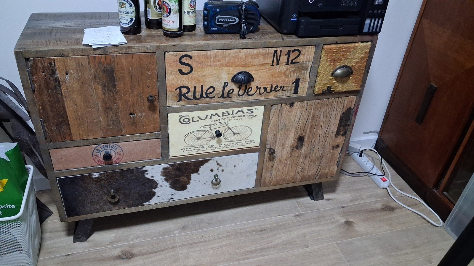 Uniek dressoir met diverse lades en vintage look, Gebruikt, Overige materialen, 100 tot 150 cm, Vintage, Industrieel, Eclectisch