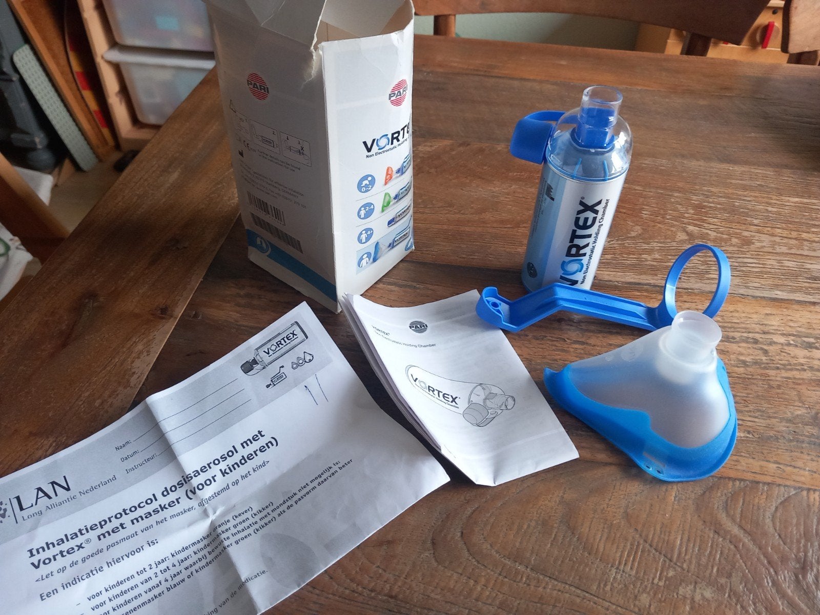Vortex inhalatie voorzetkamer met masker, Ophalen of Verzenden, Zo goed als nieuw