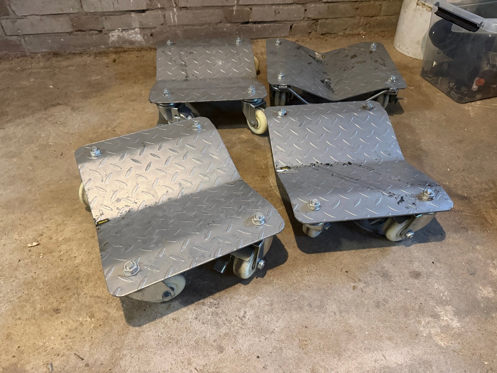 Set van 4 auto hondjes / verrijdbare onderstellen, Ophalen of Verzenden