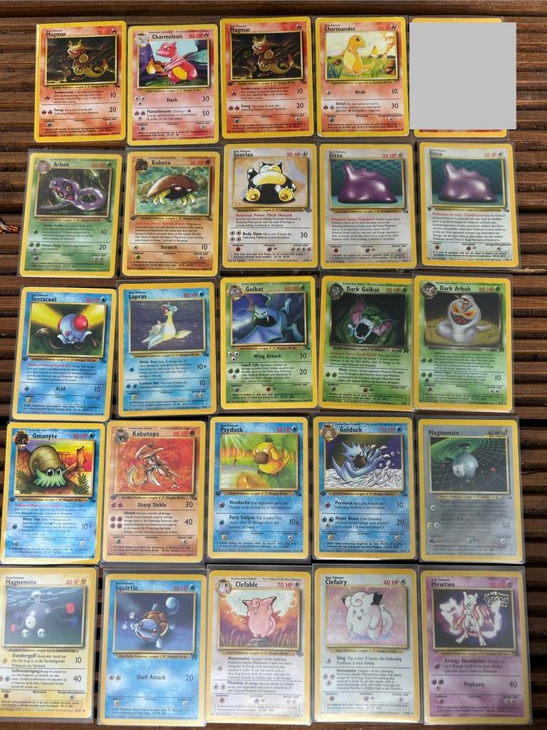 Pokémon kaarten lot (1999–2002) – Base/Jungle/Fossil/rocket, Ophalen of Verzenden, Gebruikt, Meerdere kaarten