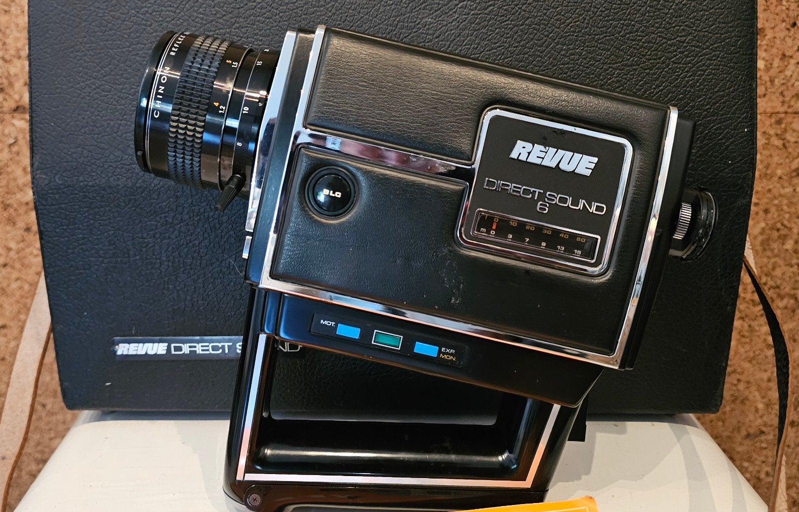 Vintage Revue Direct Sound 6 Super 8 Camera met accessoires, Ophalen, 8mm, Camera