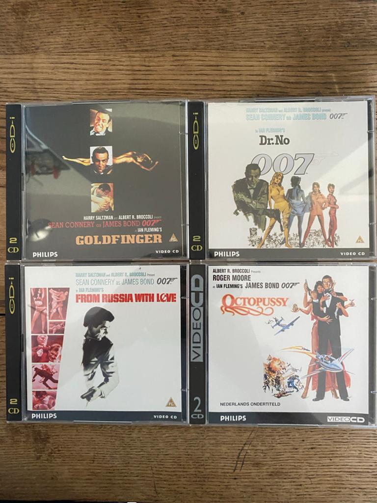 4 James Bond CDi Video CD's: Goldfinger, Octopussy, From Rus, Cd's en Dvd's, Vanaf 12 jaar, Ophalen of Verzenden, Gebruikt, Actiethriller