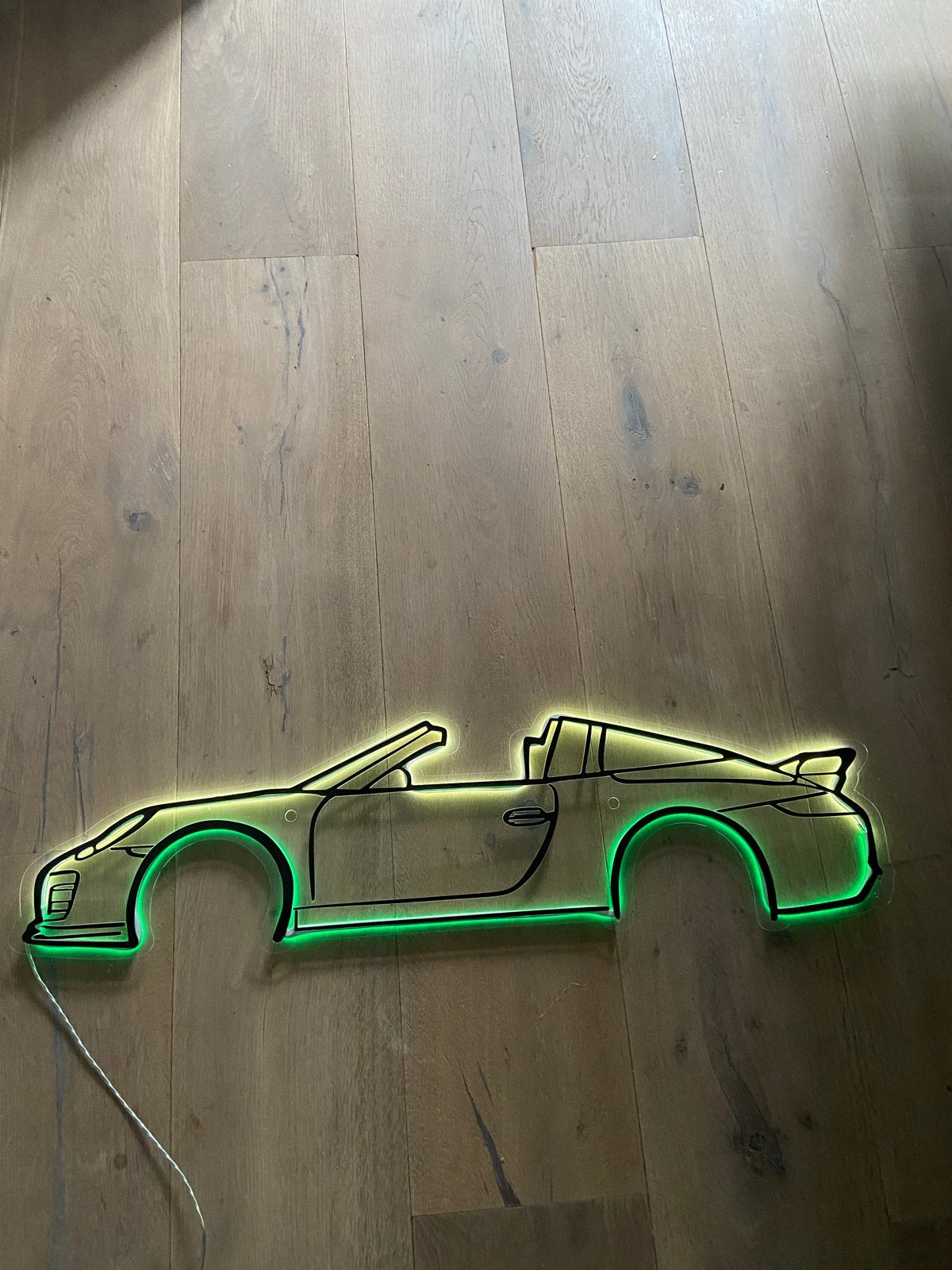 Porsche Cabrio Neon Verlichting - wit & Groen, Ophalen, Gebruikt, Meerkleurig