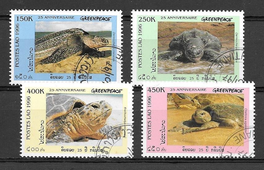 Laos 1996  Greenpeace Dieren, Verzenden, Gestempeld, Zuidoost-Azië