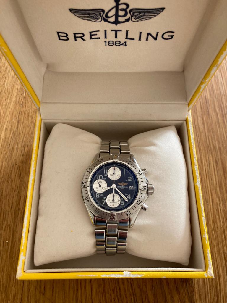 Breitling Chronomat Automaat A13035 Full Set (1996), Sieraden, Tassen en Uiterlijk, Horloges | Heren, Ophalen, Gebruikt, Staal