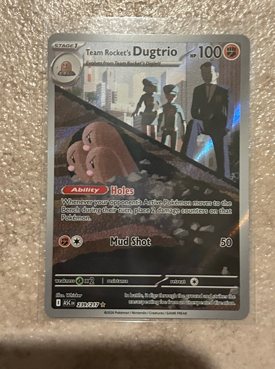 Team Rocket’s Dugtrio 239 217 Ascended Heroes, Ophalen of Verzenden, Zo goed als nieuw, Boosterbox