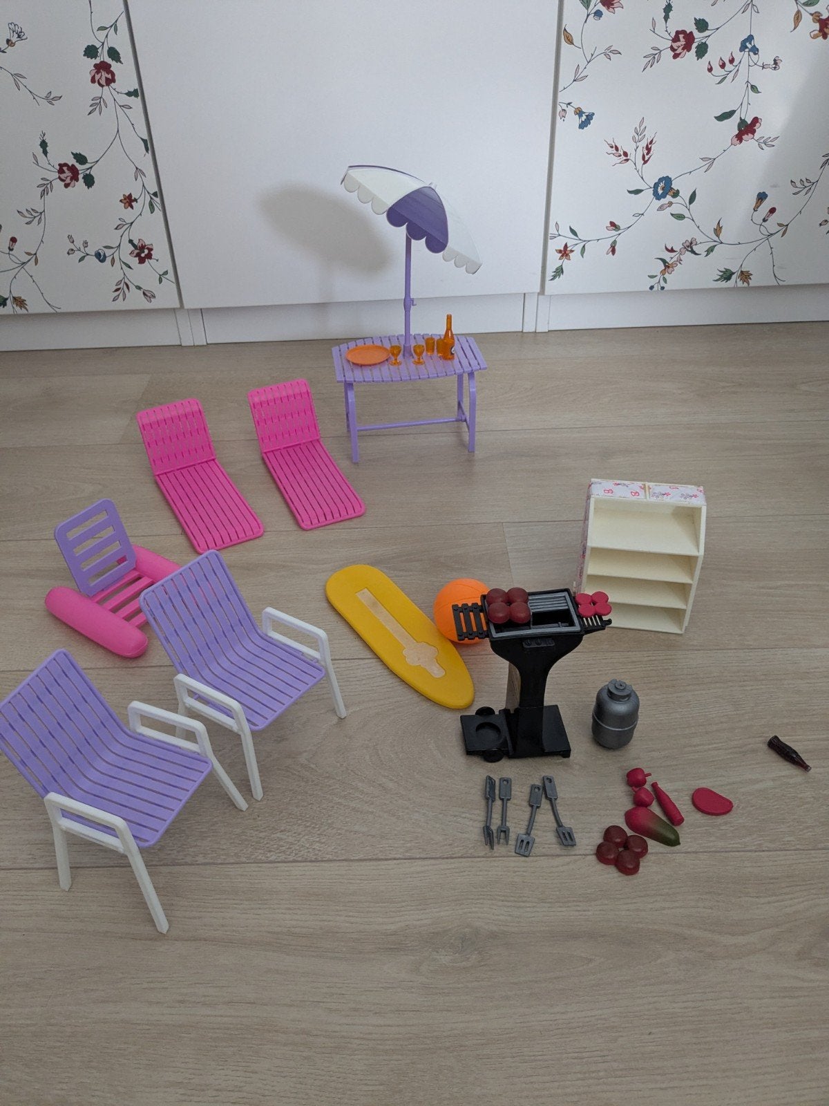 Vintage Barbie zwembadset met accessoires, Ophalen, Gebruikt, Barbie