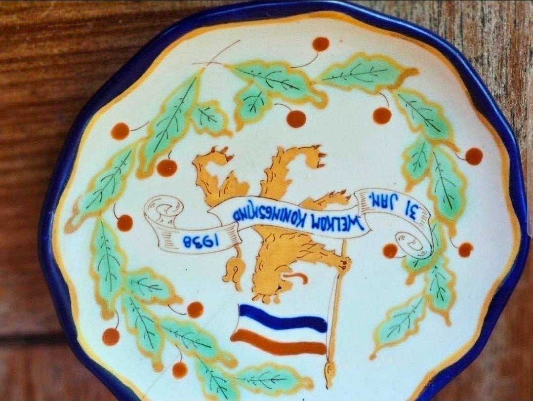 Vintage Oranje Royal Souvenir Bord 1938, Ophalen of Verzenden