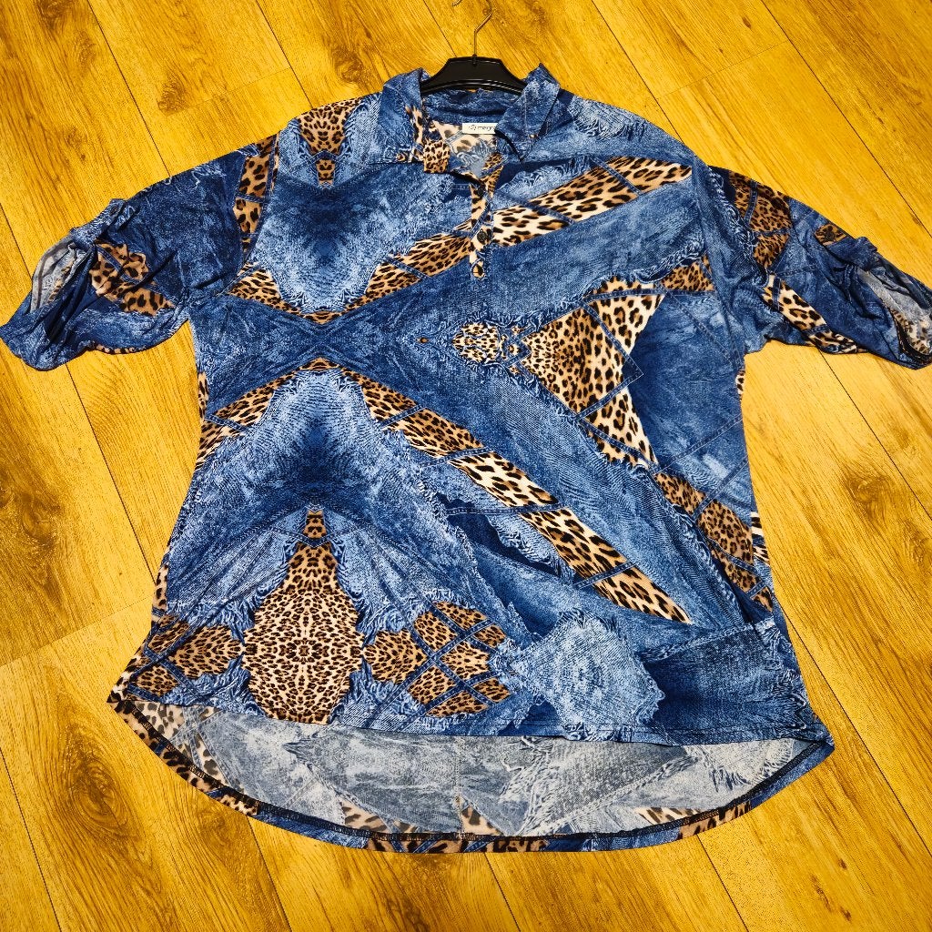 Magna "jeans" tuniek 52-54 incl. verzend, Kleding | Dames, Grote Maten, Blouse of Tuniek, Verzenden, Blauw, Magna