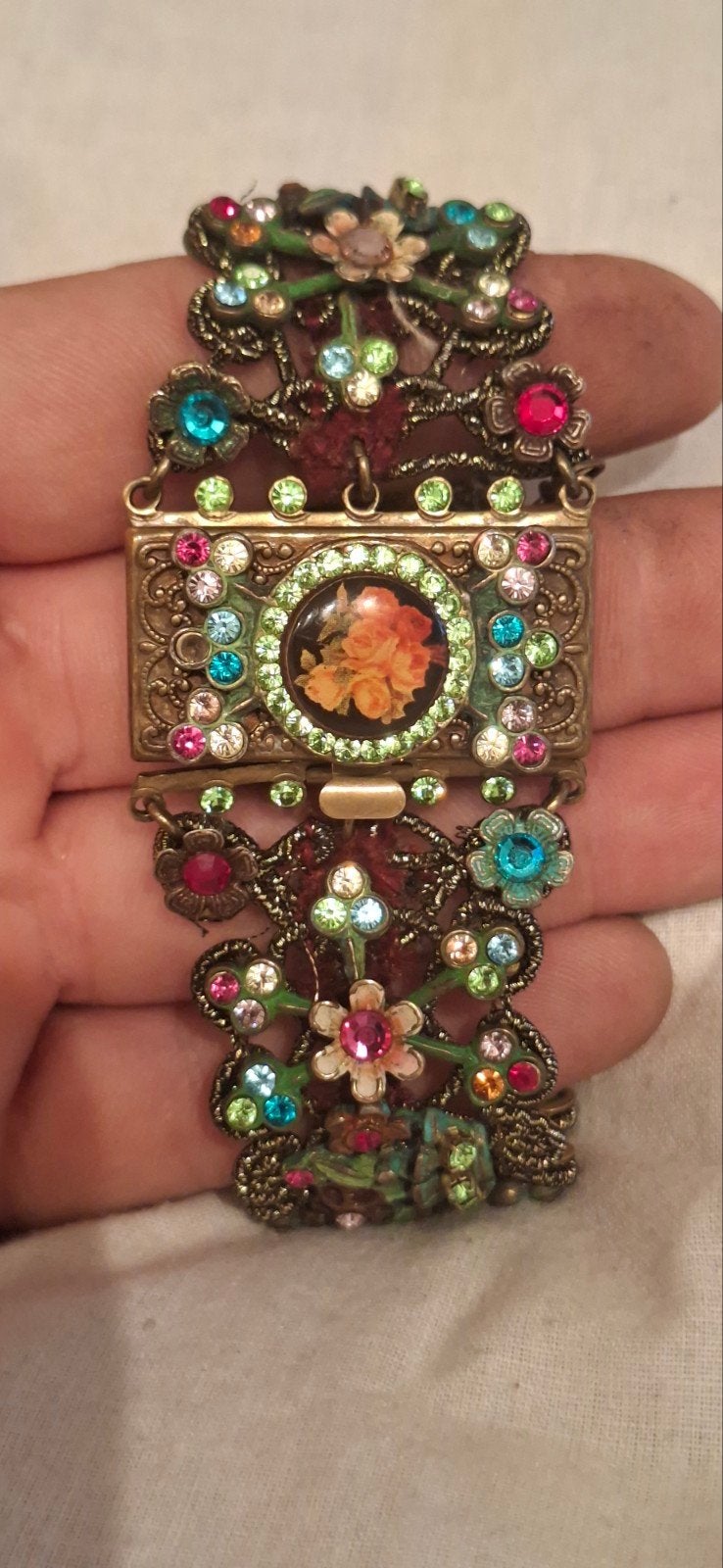 Michal Negrin Armband met Bloemen en Kristallen, Overige materialen, Overige kleuren, Ophalen of Verzenden, Zo goed als nieuw