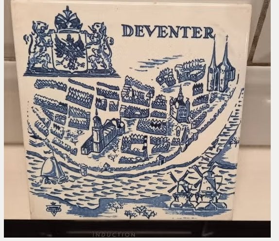 antieke Delfts blauwe tegel Deventer Zenith Gouda, ca. 1935, Antiek en Kunst, Verzenden