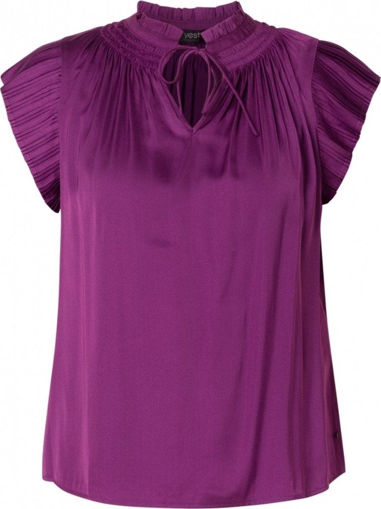 8061 Blouse Wilma van YESTA - maat 44, Verzenden, Blouse of Tuniek, Paars, Nieuw