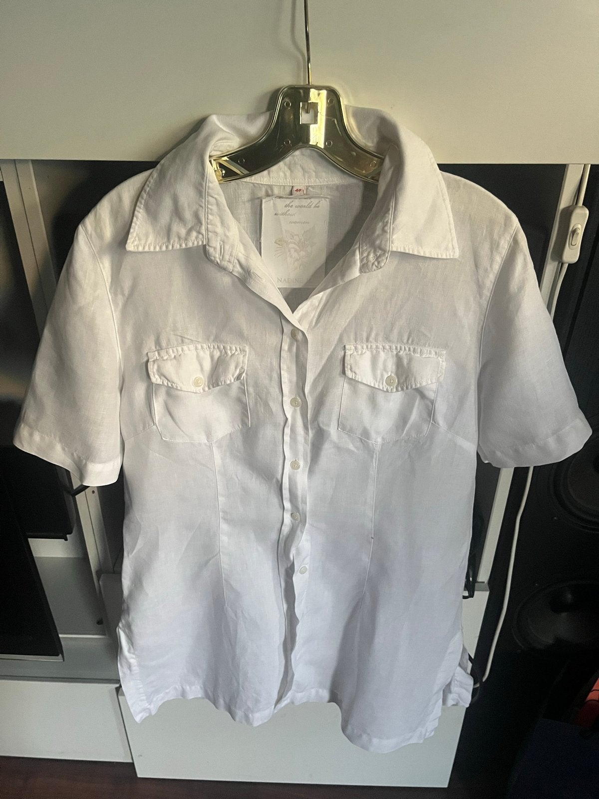 Witte linnen blouse  - Maat 40(M), Ophalen of Verzenden, Zo goed als nieuw, Maat 38/40 (M), Wit